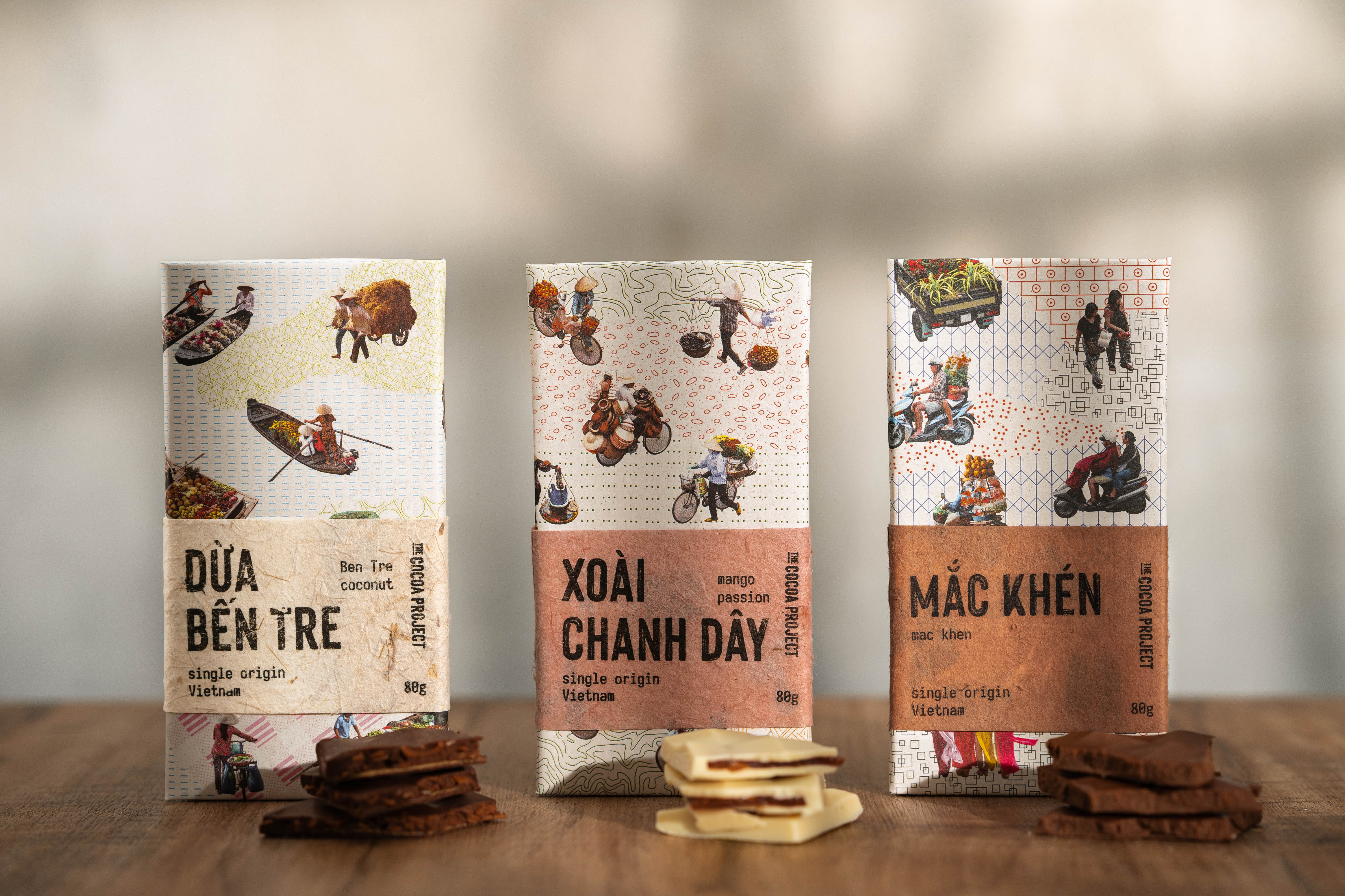 Các thanh Chocolate của The Cocoa Project lấy cảm hứng từ Việt Nam.