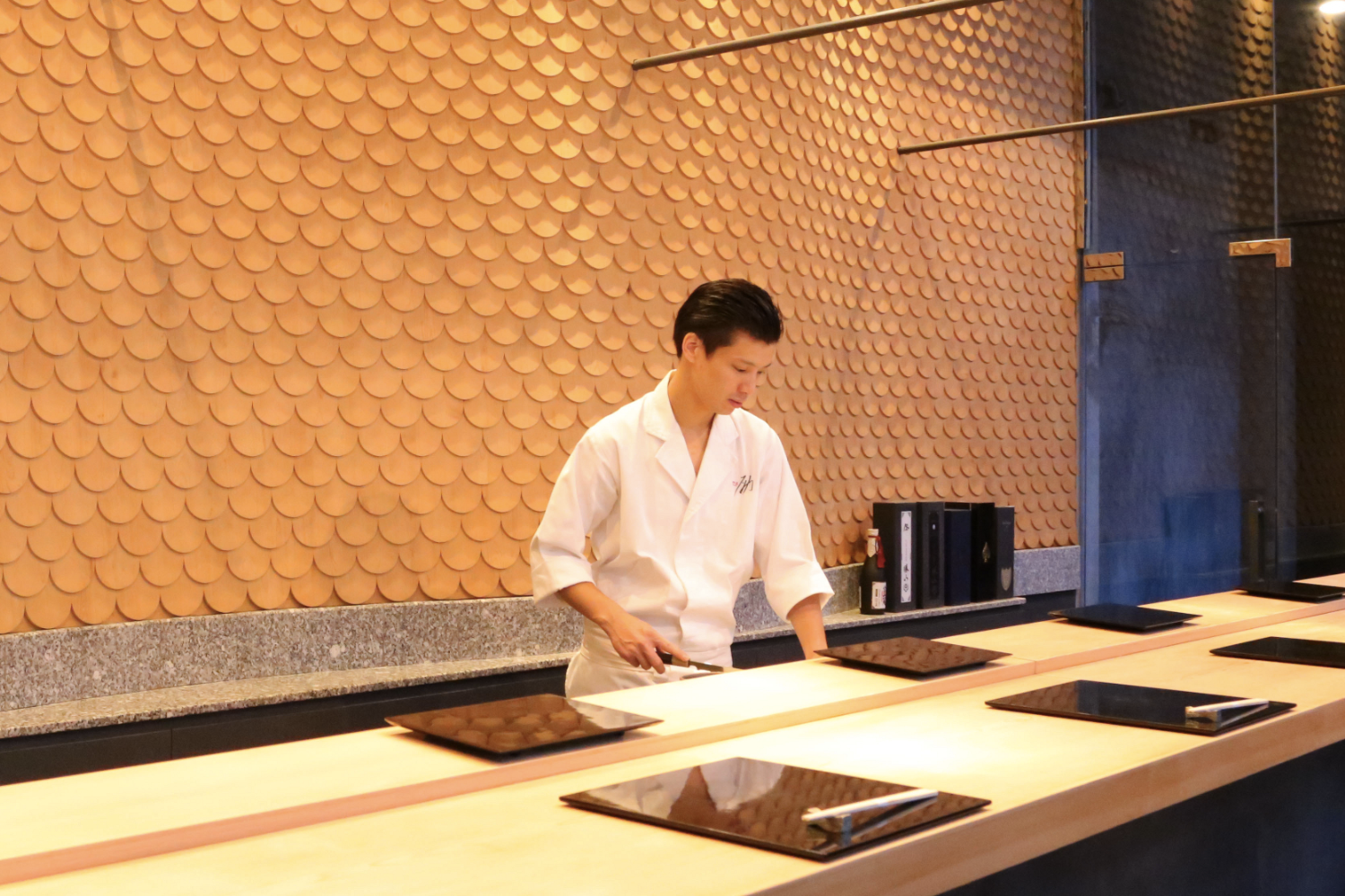 Omkase counter at Sushi Rei