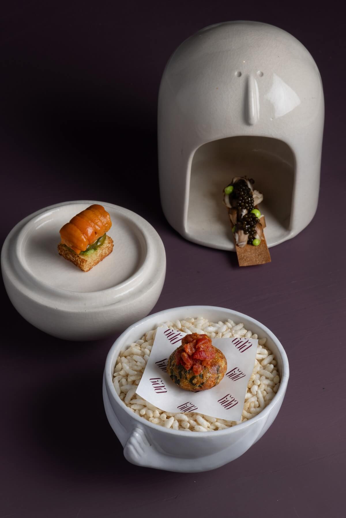 The Claymen ceramics at Restaurant Gaa Bangkok.