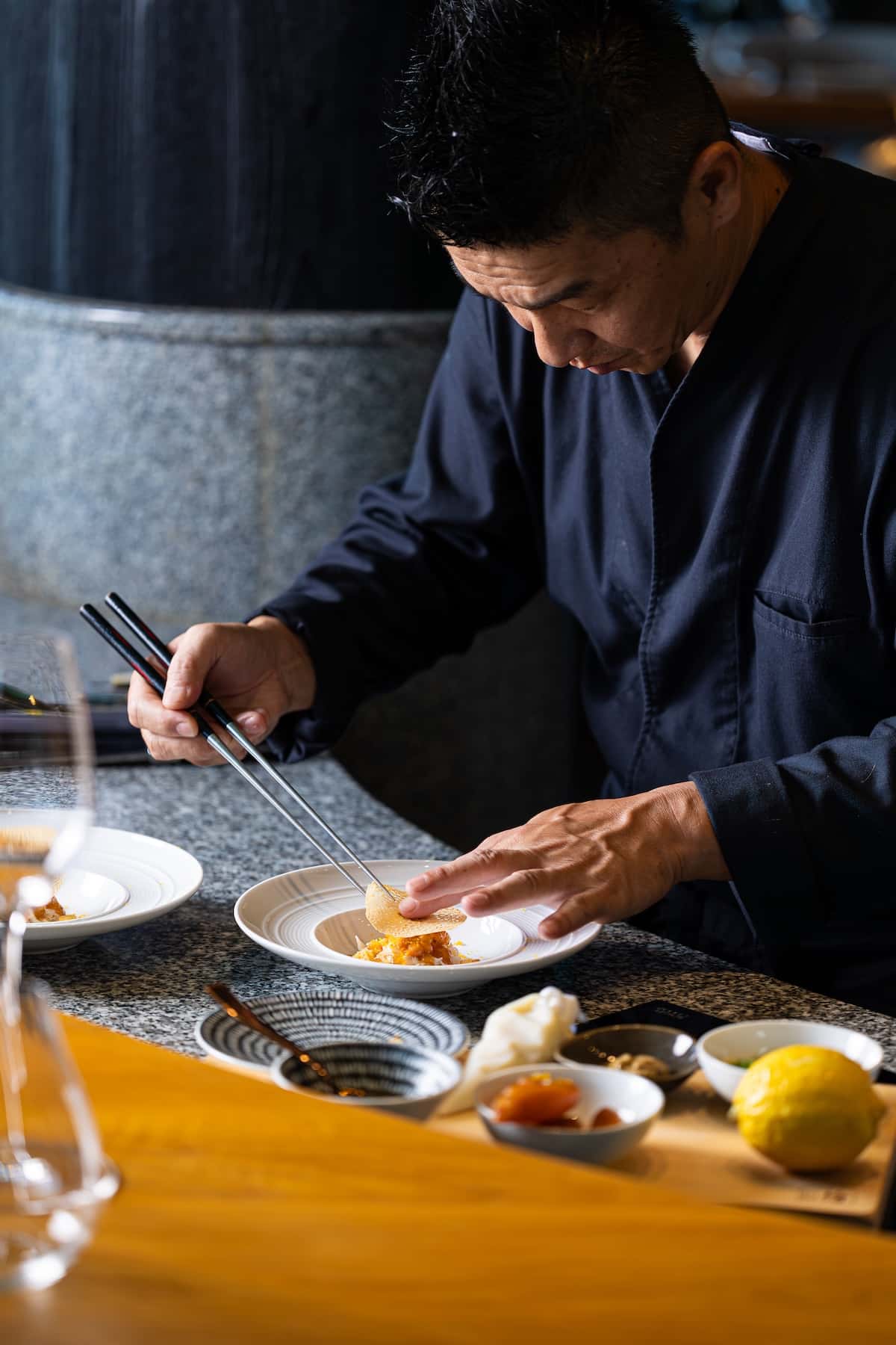 Chef Tetsuhiko Isozaki at Tingara Japanese Restaurant in Danang.