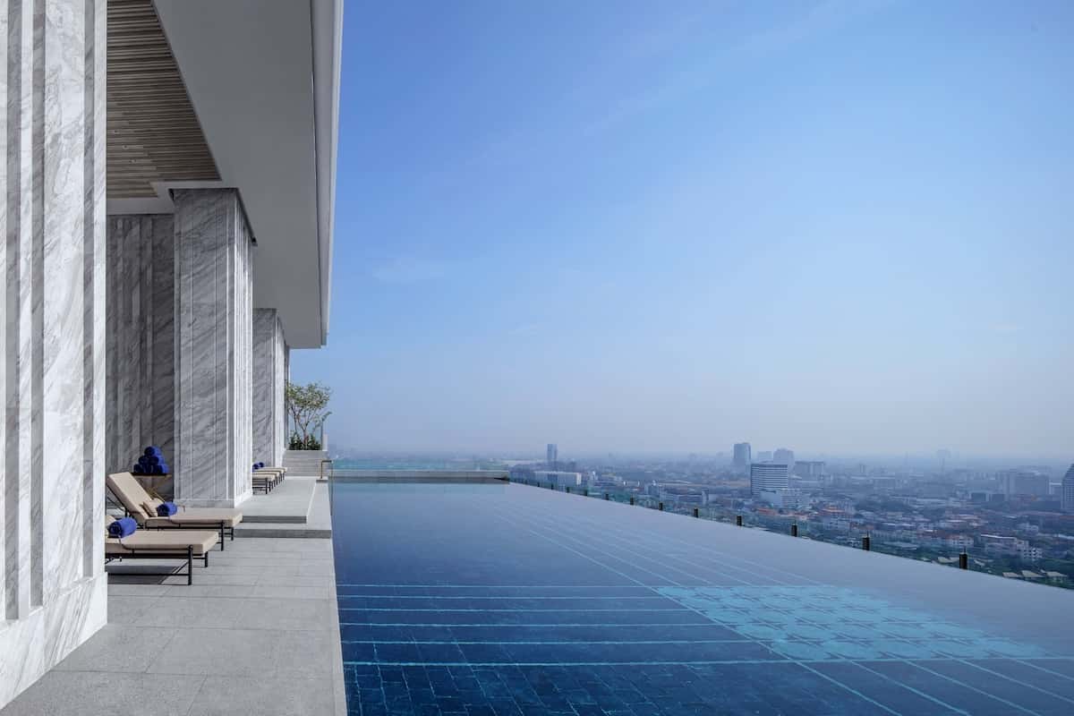 Sprawling Bangkok beyond 137 Pillars Hotels & Resorts infinity pool.