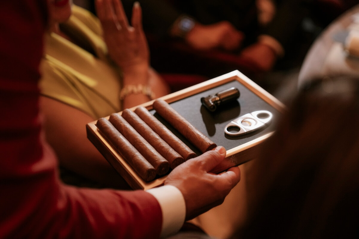 A tray of cigars.