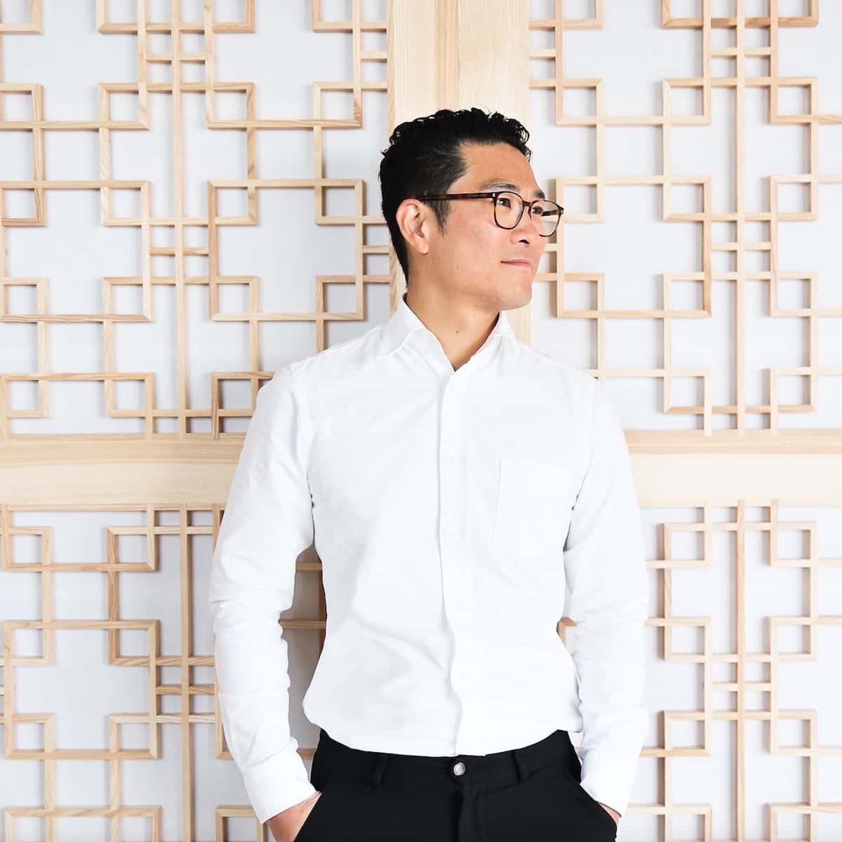 a man in a white shirt