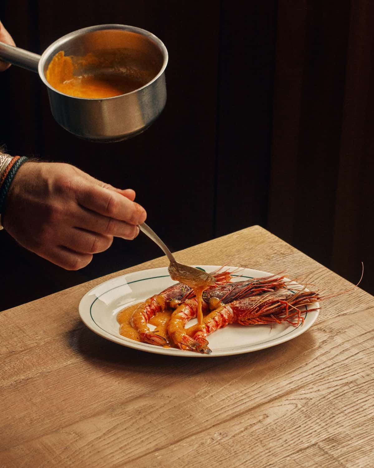Three prawns.